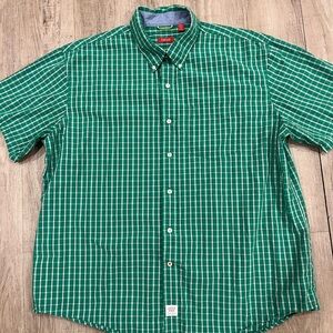 IZOD Saltwater Green Plaid Men's Shirt XL
